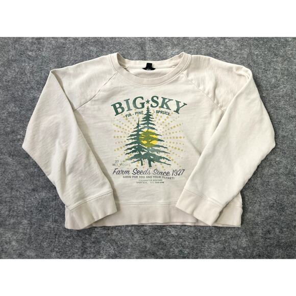J. Crew Sweater Unisex XL Big Sky Clearwater Montana Cream Pullover Hiking - Picture 1 of 6